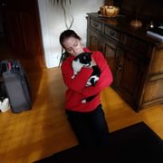 RVN Ali holding her cat